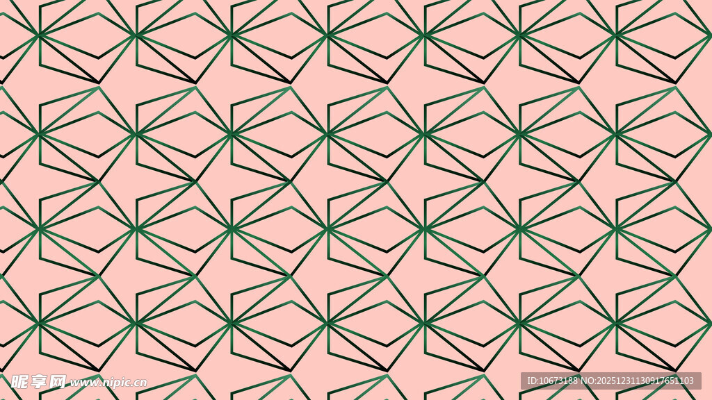 粉色底绿色几何图案纹理