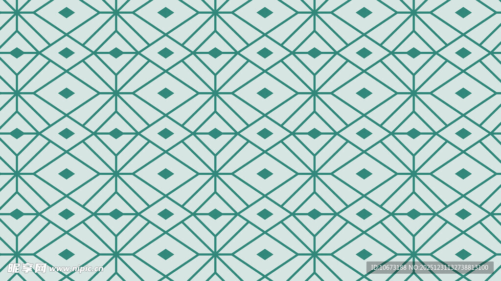 浅绿色几何线条无缝图案