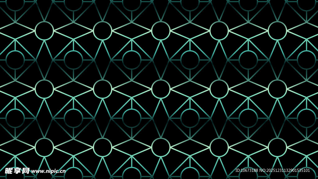 蓝绿色几何线条图案背景