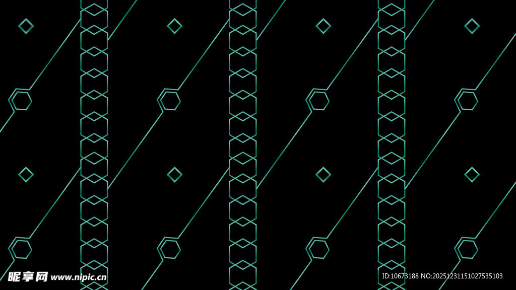 黑色底绿色几何图案纹理