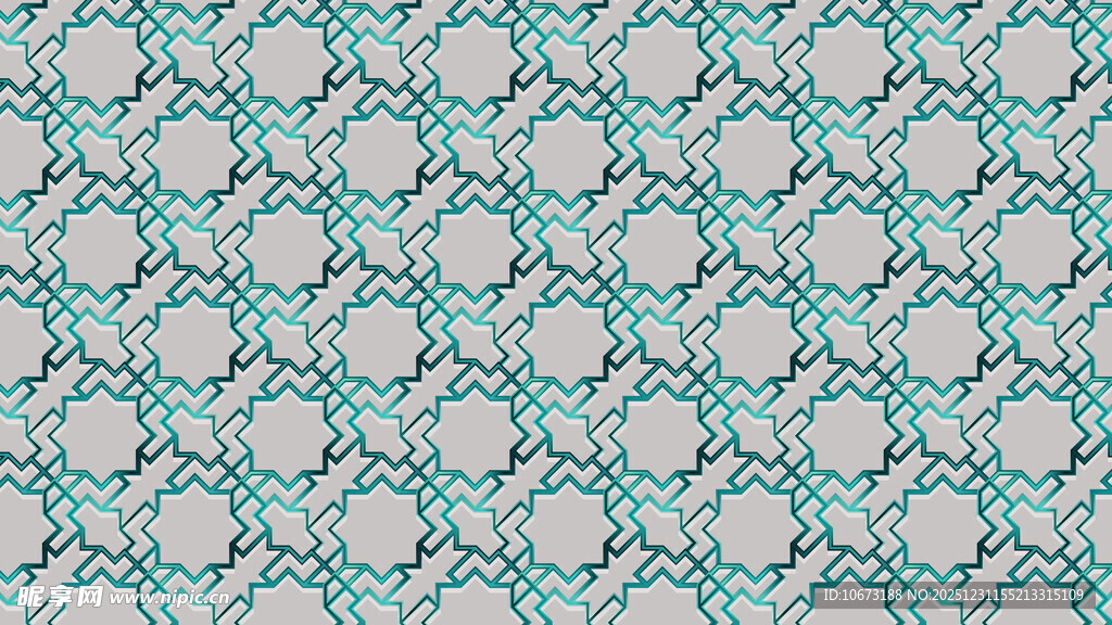 蓝绿色几何花纹图案背景