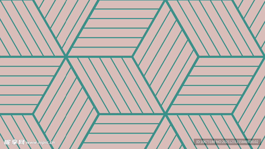 几何条纹六边形图案