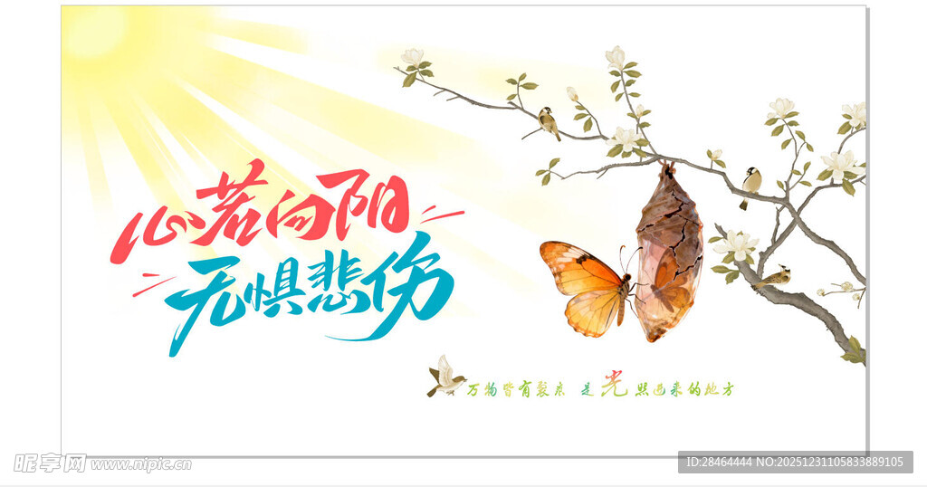 心向阳光无畏悲伤插画