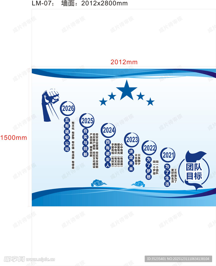 蓝色科技风柱状图 团队目标
