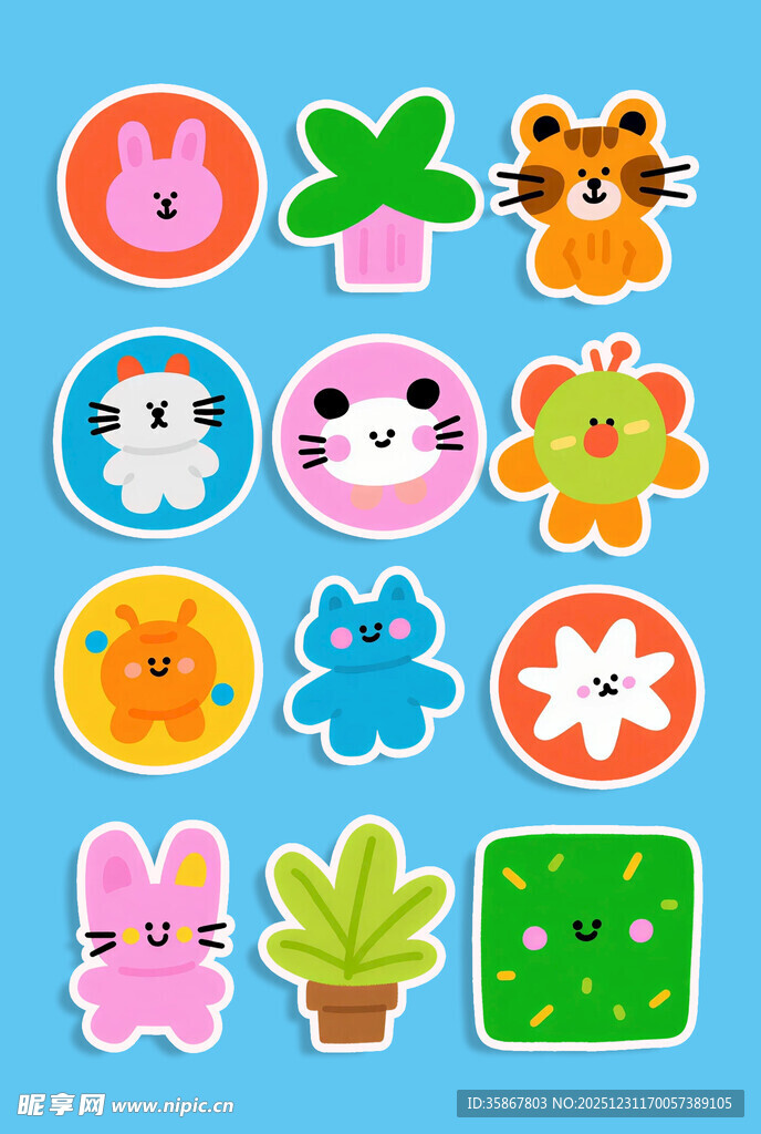 可爱卡通贴纸