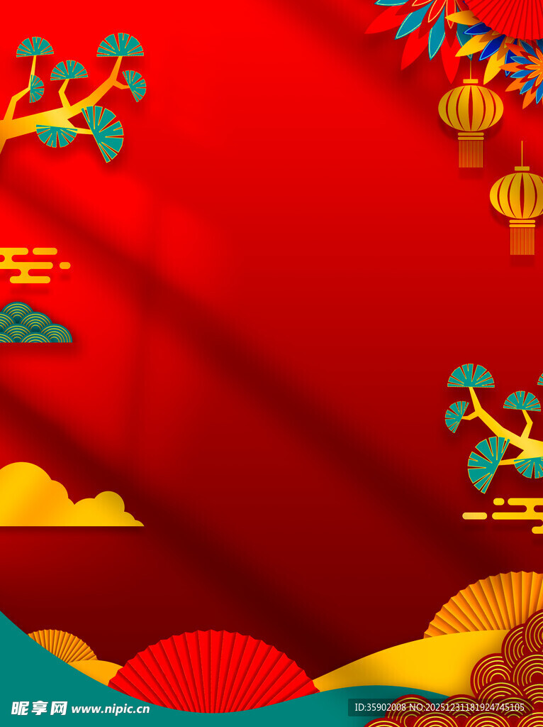 喜庆中式红色节日背景图