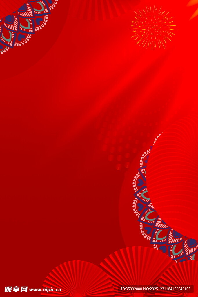 喜庆红色中式背景图案