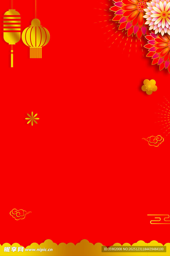 喜庆红色春节背景图