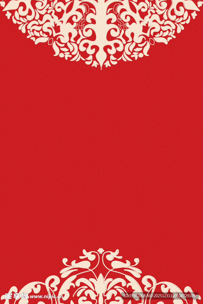 红色背景上的精美花纹图案