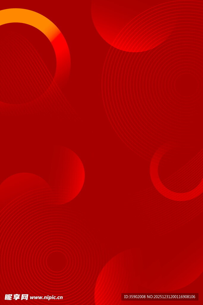 红色渐变圆环背景图案