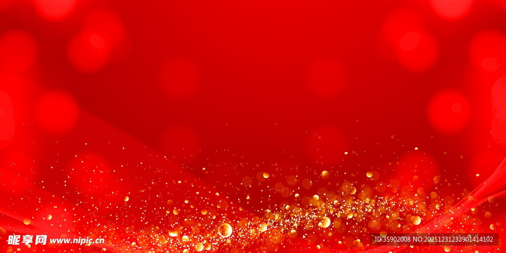 红色金粉梦幻背景图