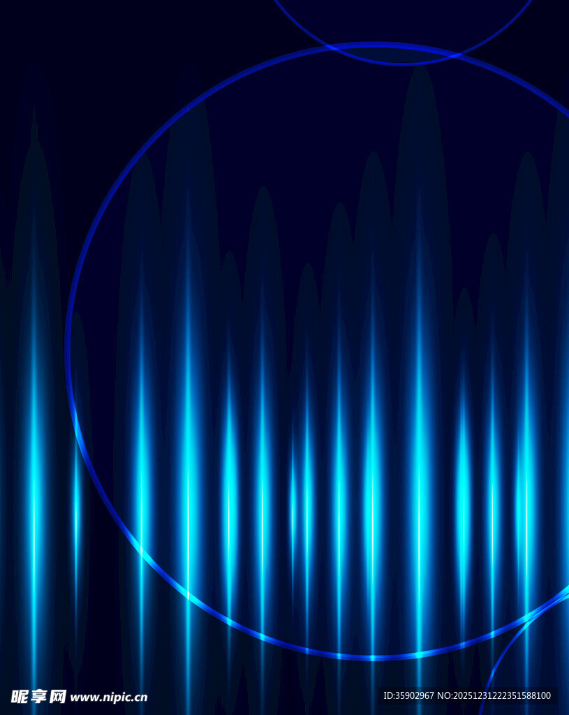 蓝色动感声波线条背景图