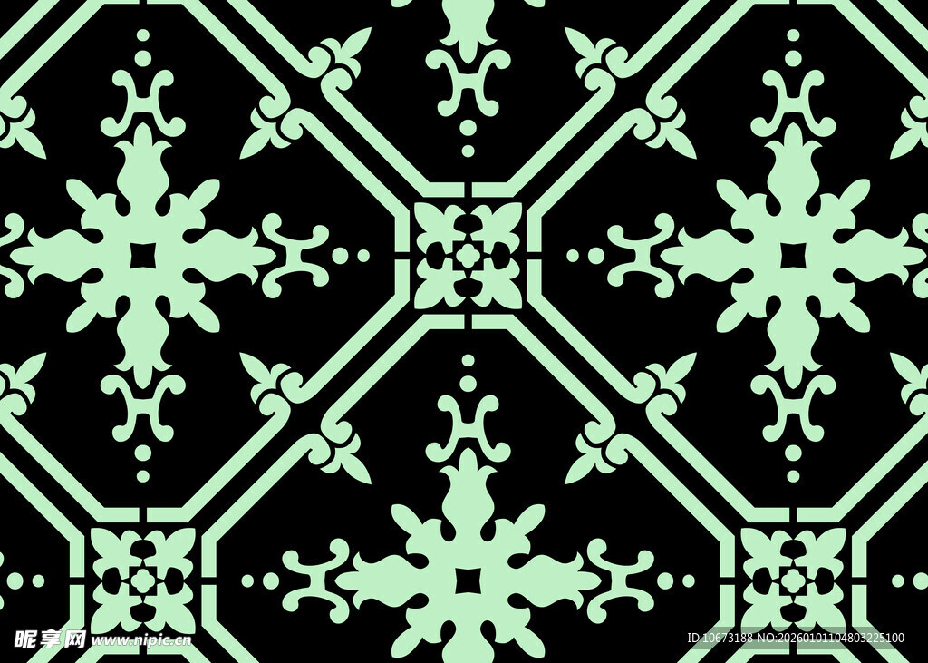 复古几何雪花花纹图案