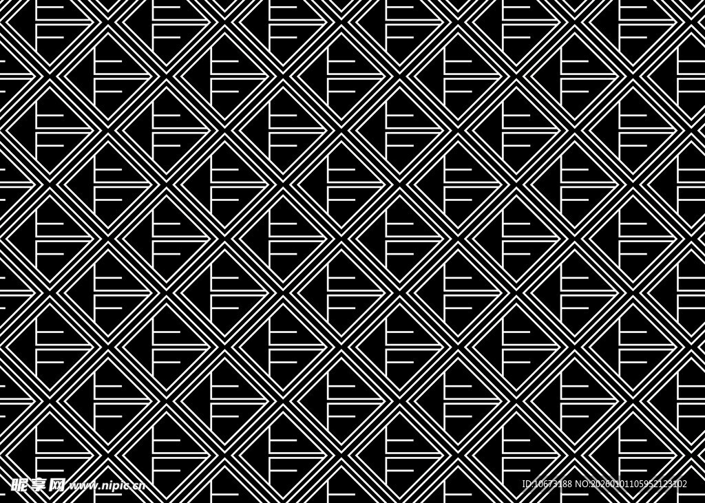 几何菱形黑白纹理图案
