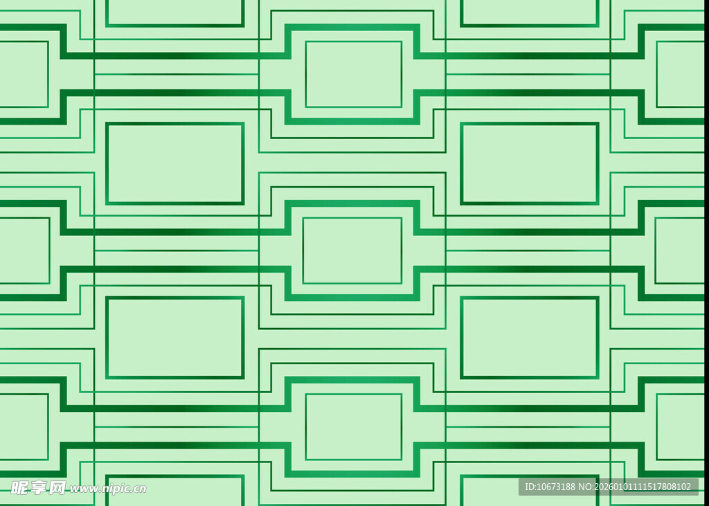 绿色几何线条重复图案