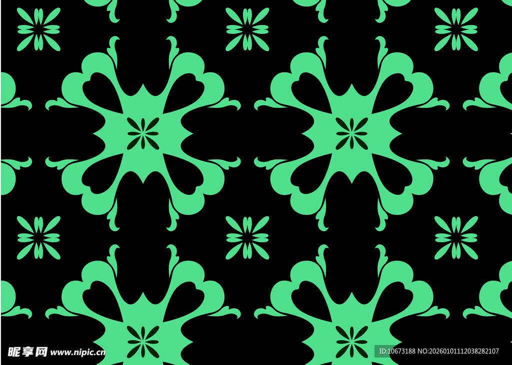 绿色几何花纹图案设计