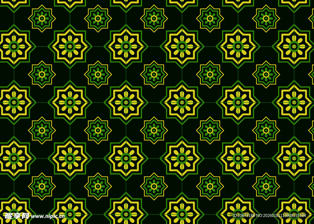 绿色几何图案无缝背景