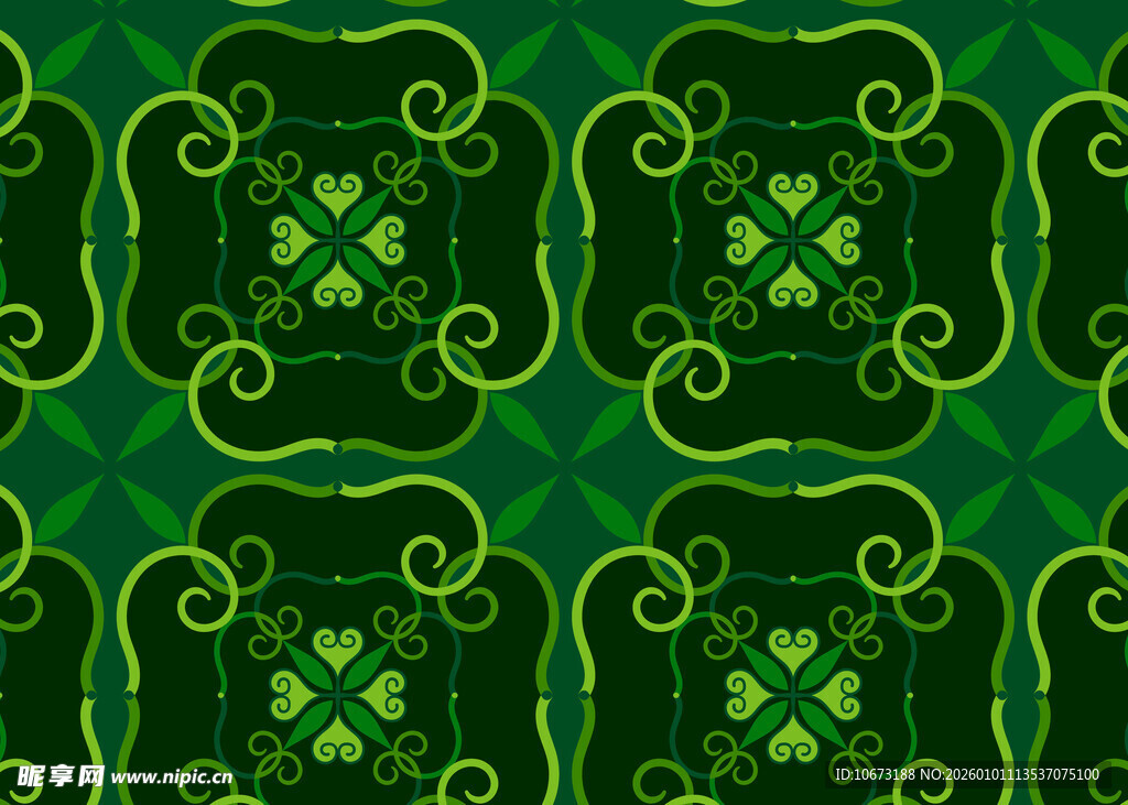 绿色中式传统花纹图案
