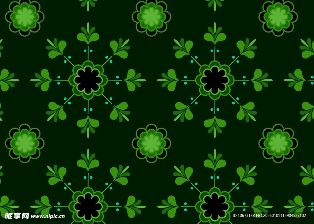 绿色几何花纹图案背景