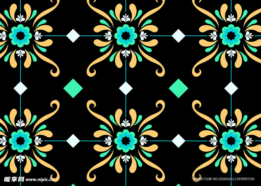 多彩几何花纹图案