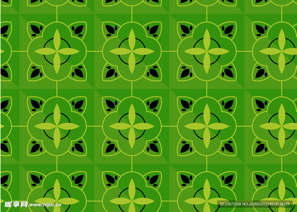 绿色几何图案无缝背景