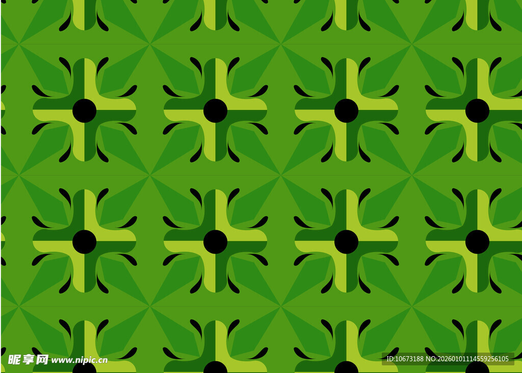 绿色几何图案无缝背景