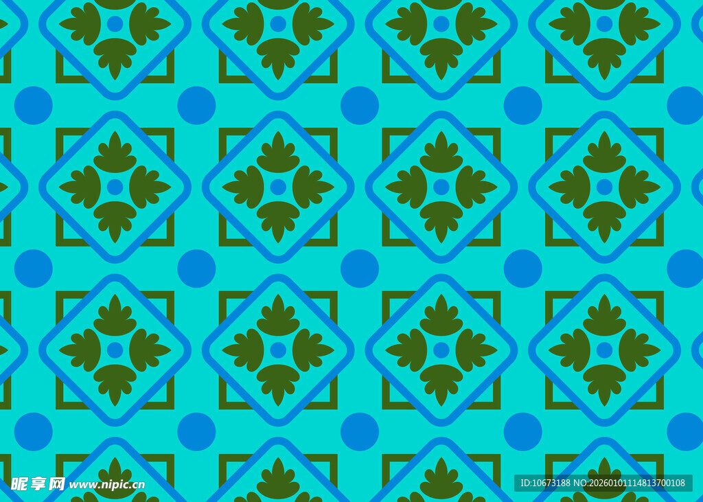 蓝绿几何图案无缝背景