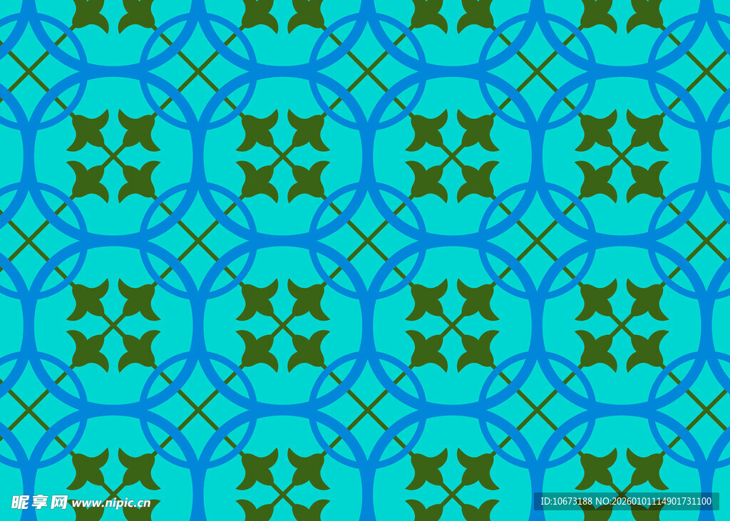 蓝绿几何图案无缝纹理