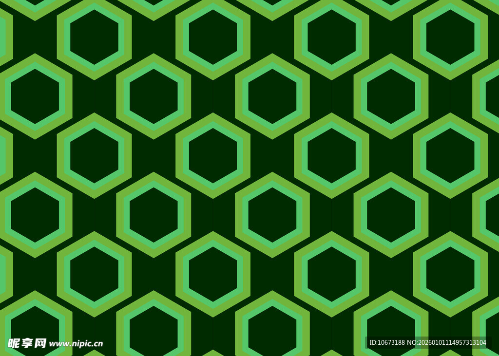 绿色六边形几何图案背景