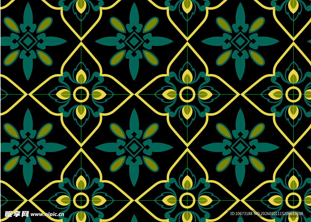 复古几何花卉图案设计