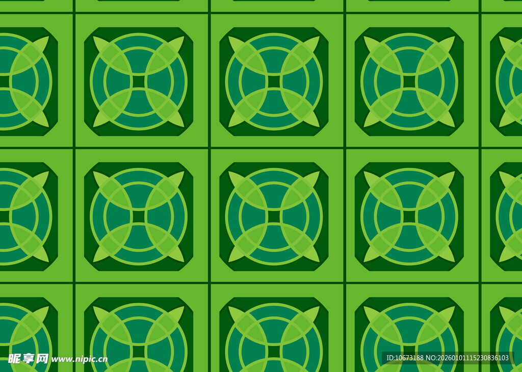 绿色几何图案无缝背景