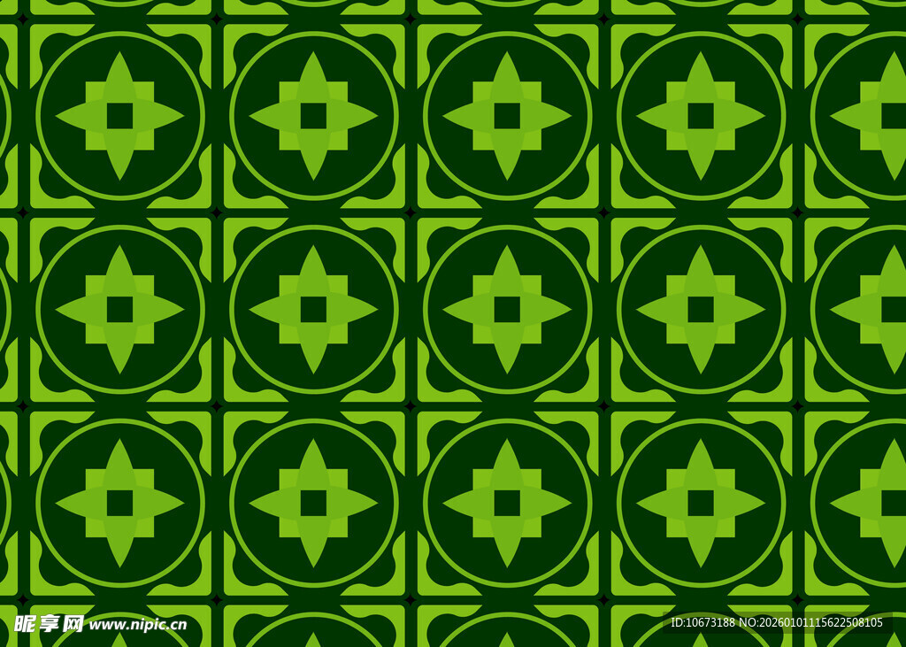 绿色几何图案无缝背景