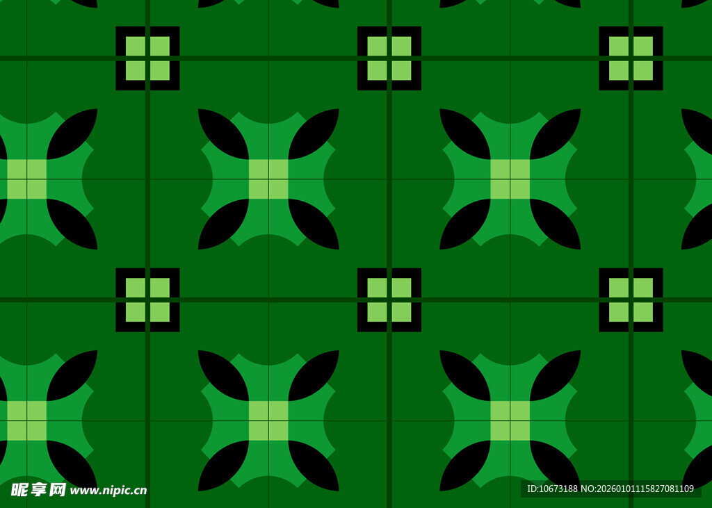 绿色几何图案无缝背景