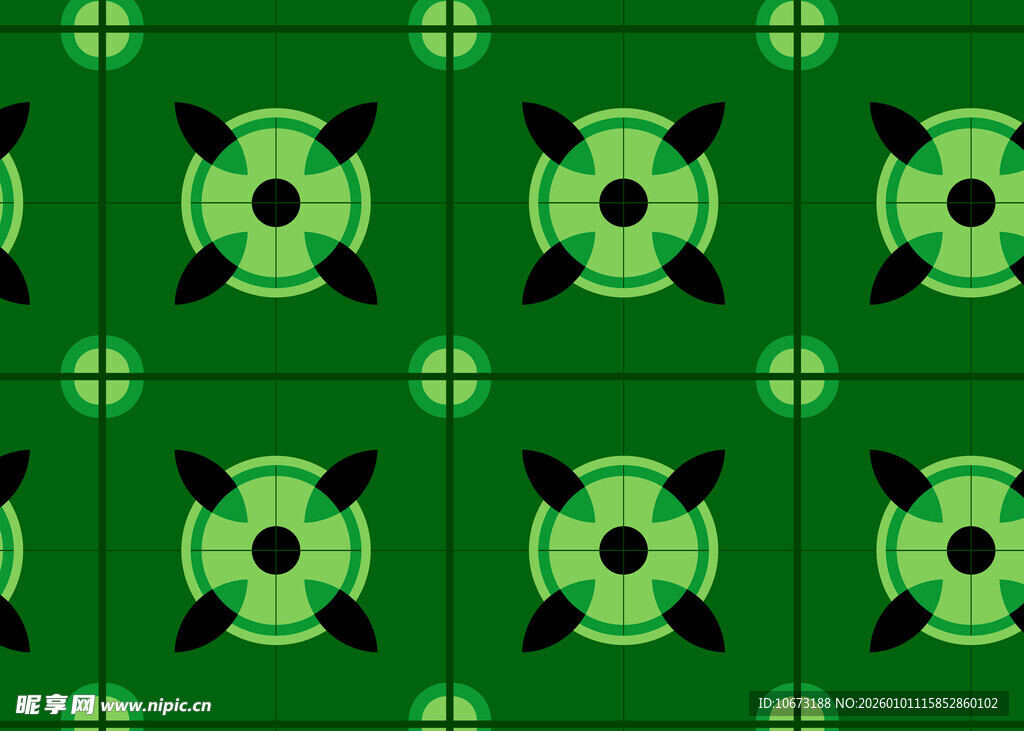 绿色几何图案无缝背景