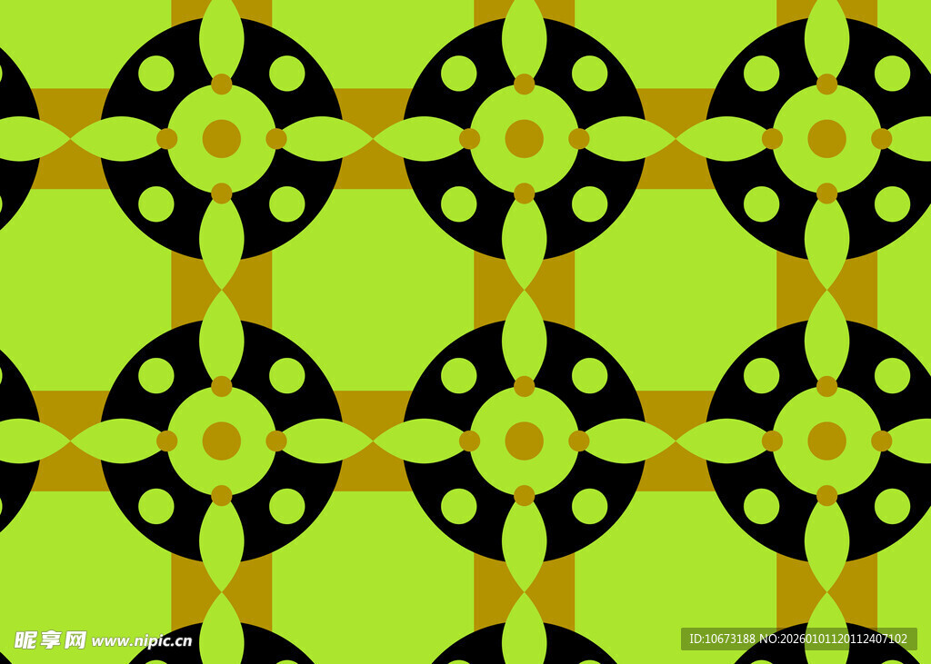 几何图案绿色背景花纹