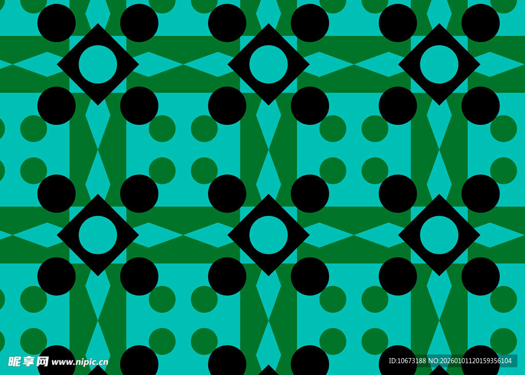 绿色几何图案无缝背景图