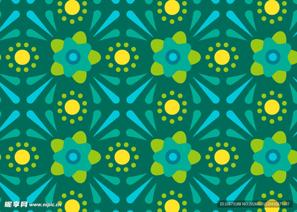 蓝绿黄几何图案装饰背景