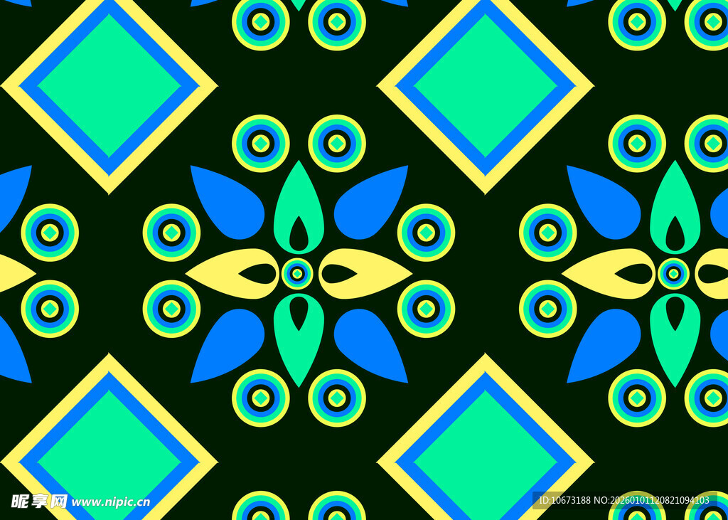 几何花卉图案装饰背景