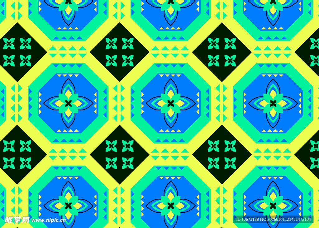 几何图案彩色无缝背景图