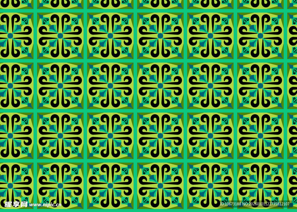 绿色几何花纹图案背景