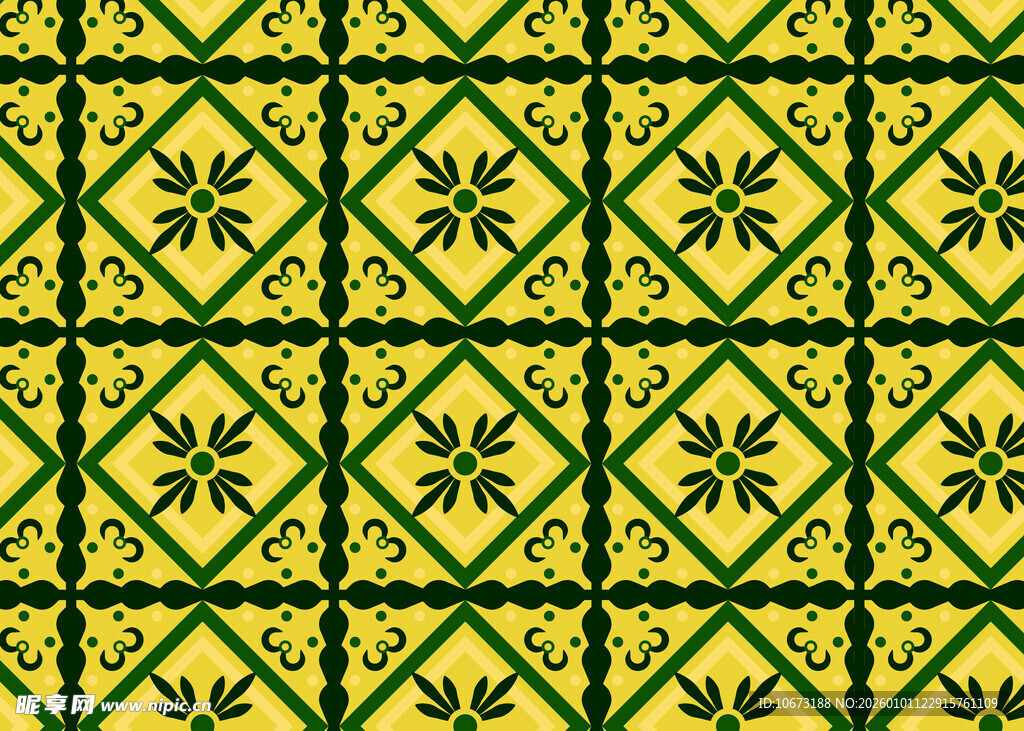 绿色几何花纹图案背景