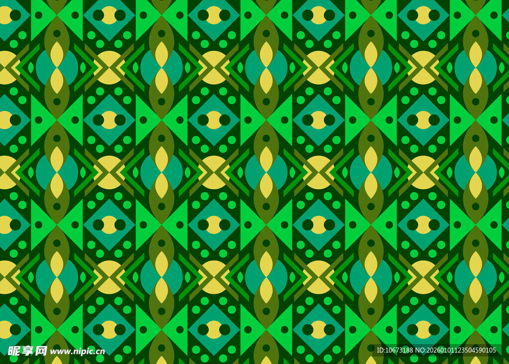 绿色几何花纹图案背景