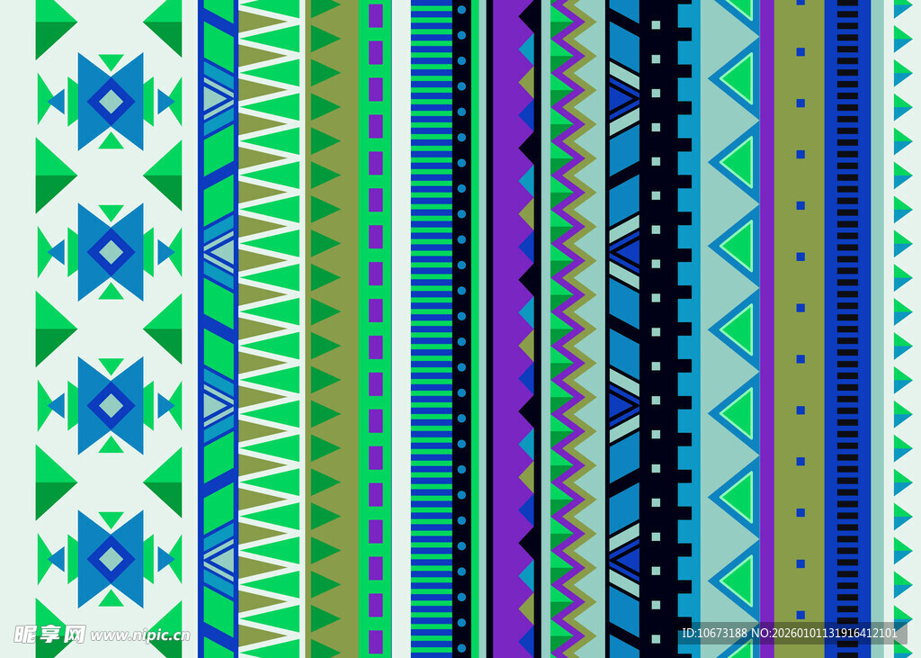 多彩民族风条纹图案设计