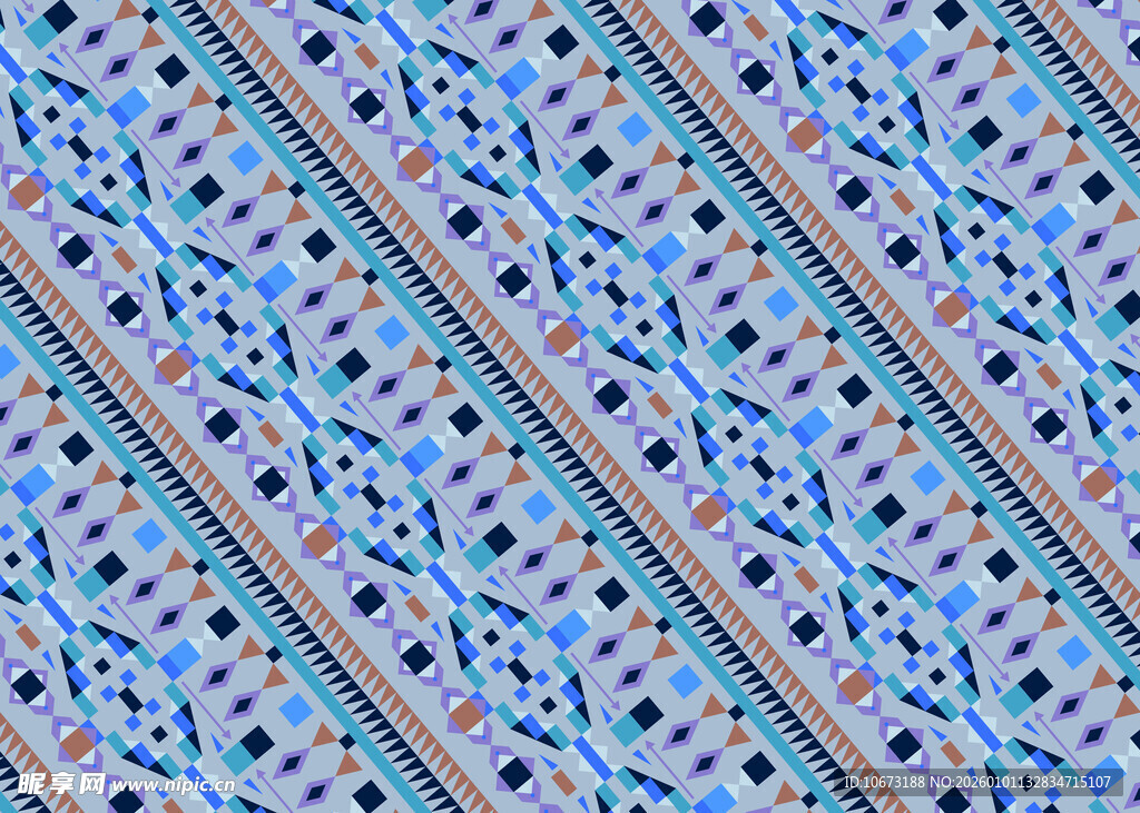 蓝白几何条纹图案纹理