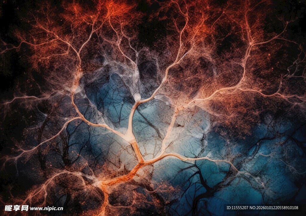 绚丽闪电风暴抽象画面