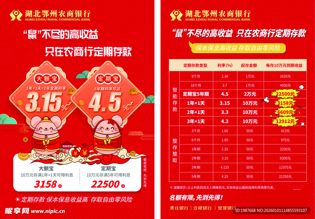 农村商业银行存款宣传单页