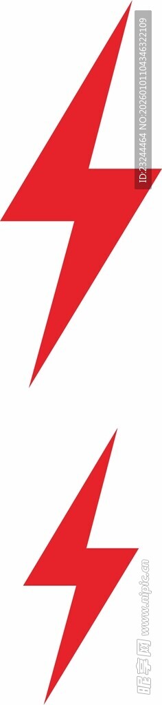 红色闪电图标设计元素