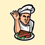 厨师展示美味牛排