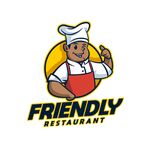 友好餐厅卡通厨师标志