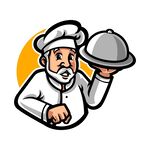 厨师端盘卡通形象